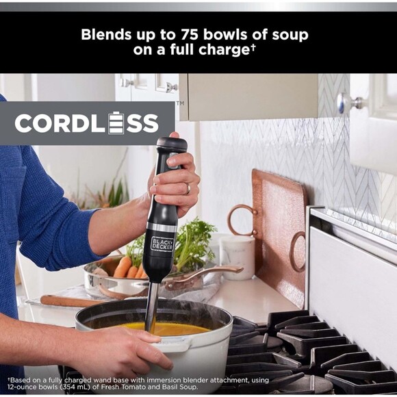 Black & Decker Kitchen Wand 4-in-1 Multi-Tool Black Chop Mix Immersion Opener - Picture 4 of 4